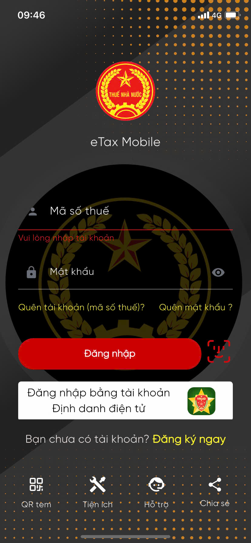 Tải và đăng nhập eTax Mobile